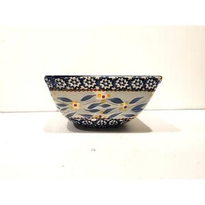 Temp-tations Old World Blue 6" Square Bowl 1 quart EUC